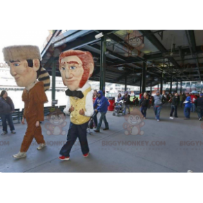 2 mascotes masculinos BIGGYMONKEY™s um índio e um barman ruivo