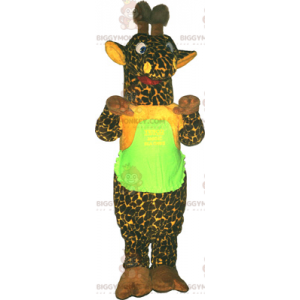 Traje de mascote de girafa verde BIGGYMONKEY™ com camiseta –