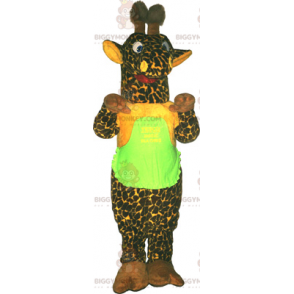 Green Giraffe BIGGYMONKEY™ Mascot Costume with Teeshirt -