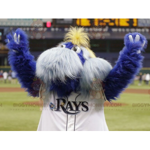 BIGGYMONKEY™ All Furry Blue and White Monster Man Mascot