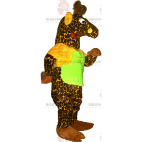 Green Giraffe BIGGYMONKEY™ Mascot Costume with Teeshirt -