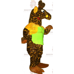 Grøn giraf BIGGYMONKEY™ maskotkostume med t-shirt - Jungeldyr - BIGGYMONKEY_015757 - BiggyMonkey.com