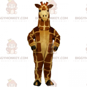 Costume mascotte BIGGYMONKEY™ giraffa marrone e marrone chiaro