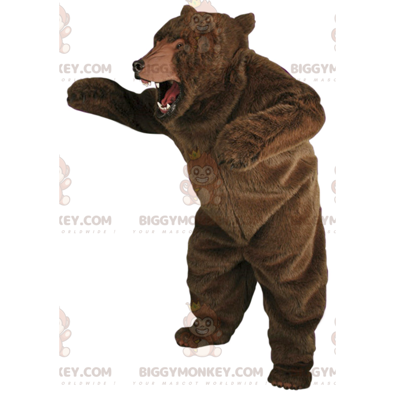 Biggymonkey Mascot Costume Fierce Looking Brown Bear in Sportswear