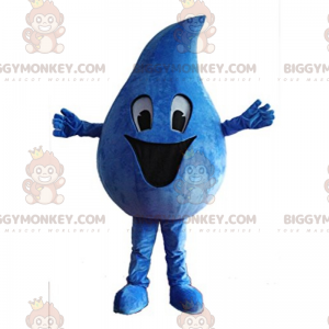 Costume de mascotte BIGGYMONKEY™ de goutte d'eau happy -
