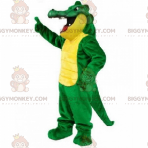 Costume de mascotte BIGGYMONKEY™ de grand crocodile vert et jaune - Mascotte de crocodiles - BiggyMonkey.com