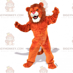 BIGGYMONKEY™ Big Lion with White Goatee Mascot Costume -