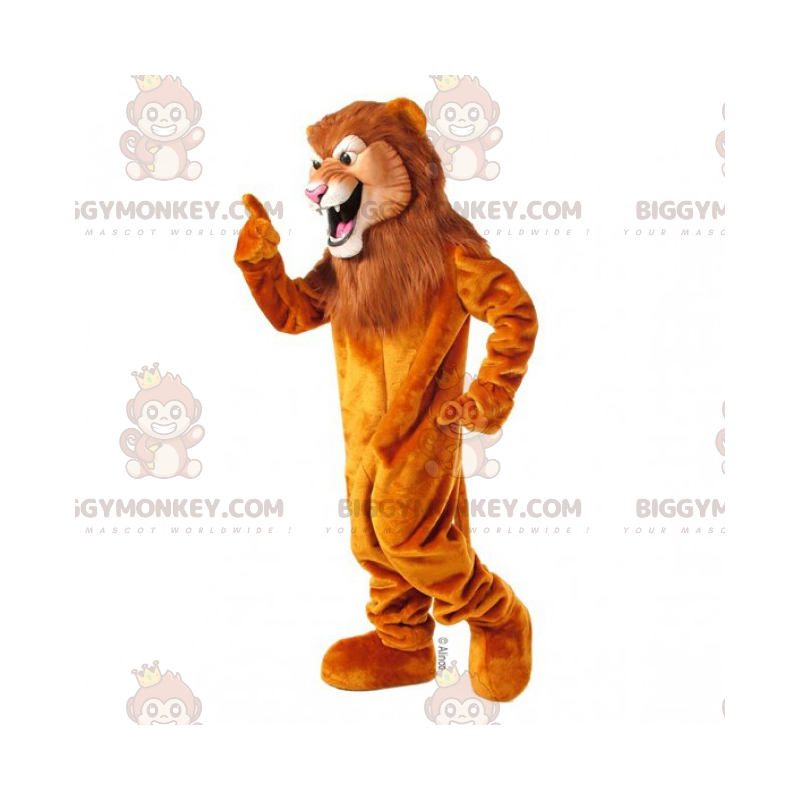 BIGGYMONKEY™ Costume da mascotte grande leone con criniera