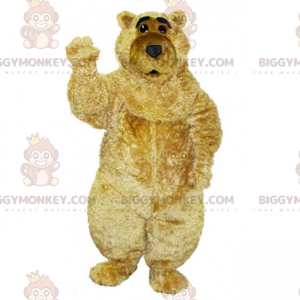 Traje de mascote de urso bege grande e macio BIGGYMONKEY™ –