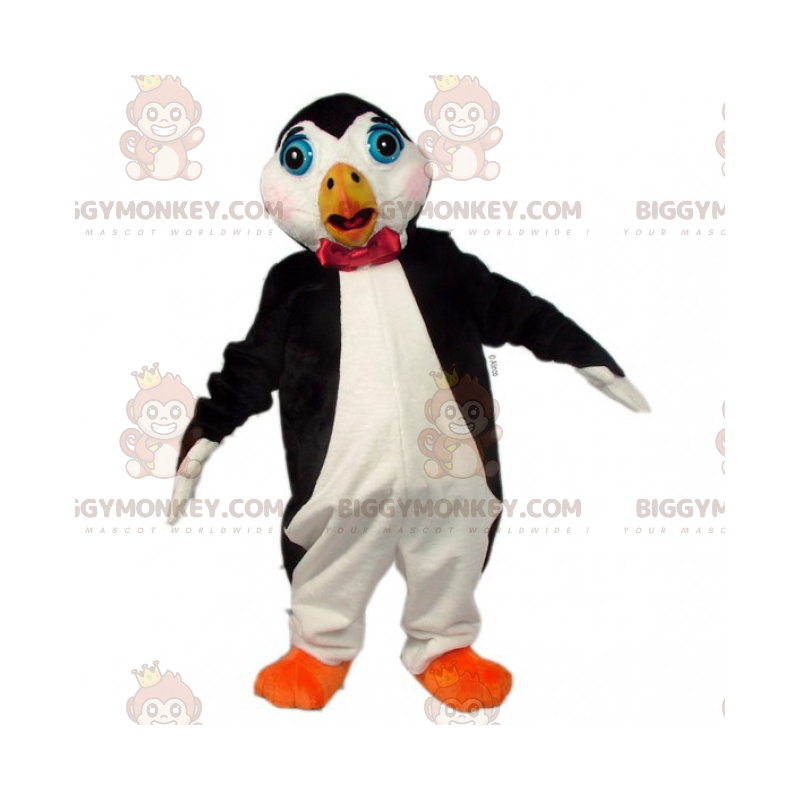 BIGGYMONKEY™ Big Penguin -maskottiasu rusetilla - BIGGYMONKEY™ Big Penguin -maskottiasu rusetilla -