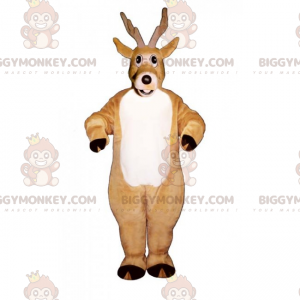 Big White Bellied Reindeer BIGGYMONKEY™ Mascot Costume -