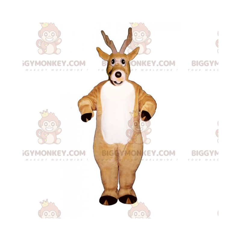 Disfraz de mascota Big White Bellied Reindeer BIGGYMONKEY™ - Disfraz de mascota Big White Bellied Reindeer BIGGYMONKEY™ -