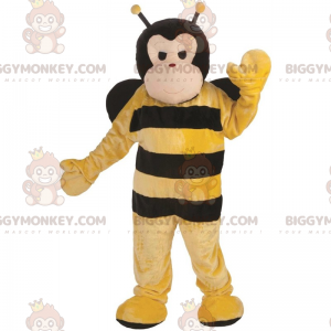 BIGGYMONKEY™ Big Bee -maskottiasu mustilla siiveillä -