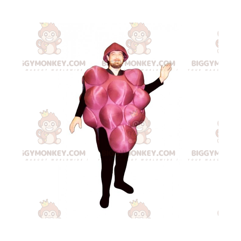 Costume de mascotte BIGGYMONKEY™ de grappe de raisin rouge - Costume de mascotte BIGGYMONKEY™ de grappe de raisin rouge -