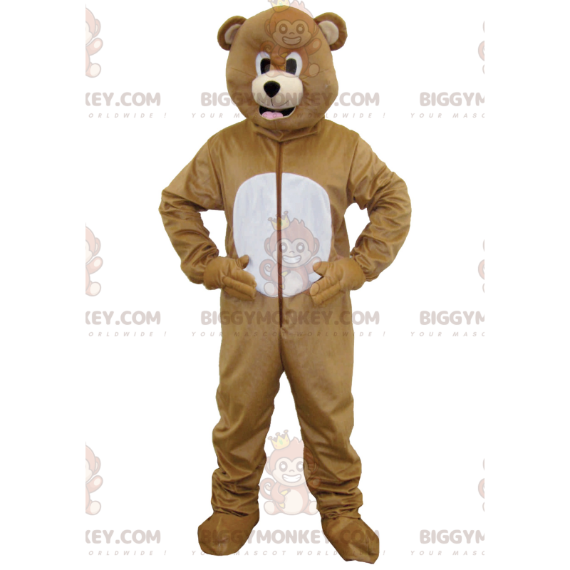 Costume de mascotte BIGGYMONKEY™ d'ours marron et blanc - Costume de mascotte BIGGYMONKEY™ d'ours marron et blanc -