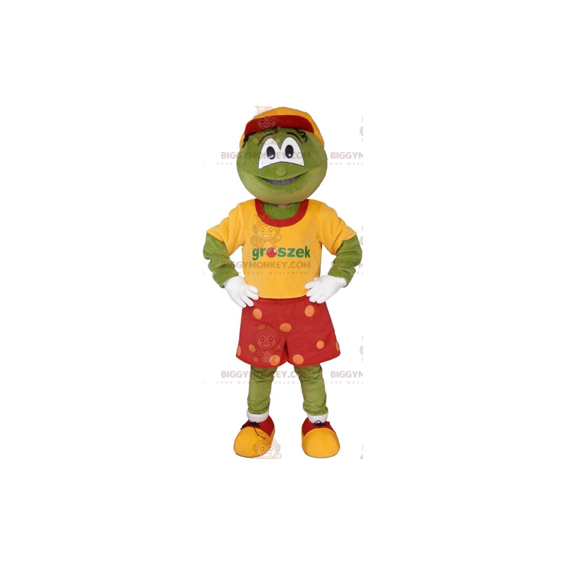 Costume de mascotte BIGGYMONKEY™ de grenouille avec un short