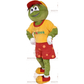 Groda BIGGYMONKEY™ Maskotdräkt med röda shorts - BiggyMonkey