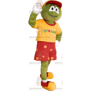 Kostium maskotka żaba BIGGYMONKEY™ z czerwonymi spodenkami -