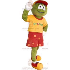 Costume de mascotte BIGGYMONKEY™ de grenouille avec un short