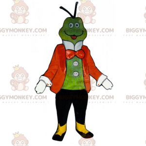 Kostým maskota žáby BIGGYMONKEY™ s bundou a motýlkem –
