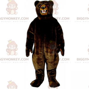 Traje de mascote de urso pardo raivoso preto BIGGYMONKEY™ –