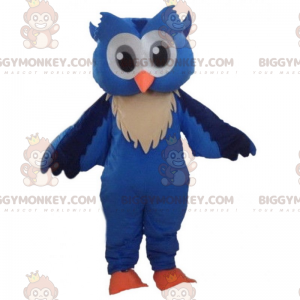 Big Gray Eyes Blue Owls BIGGYMONKEY™ Mascot Costume -