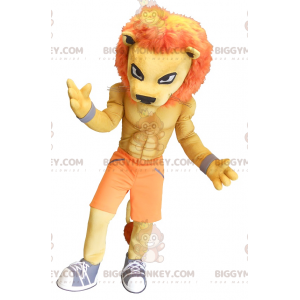 Kostým maskota Muscle Orange Tiger BIGGYMONKEY™