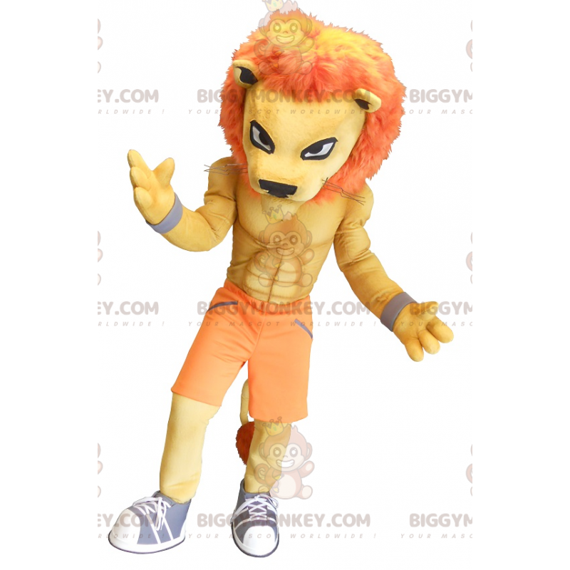 Muscle Orange Tiger BIGGYMONKEY™ Maskotdräkt - Tiger maskot - BIGGYMONKEY_0192 - BiggyMonkey.com