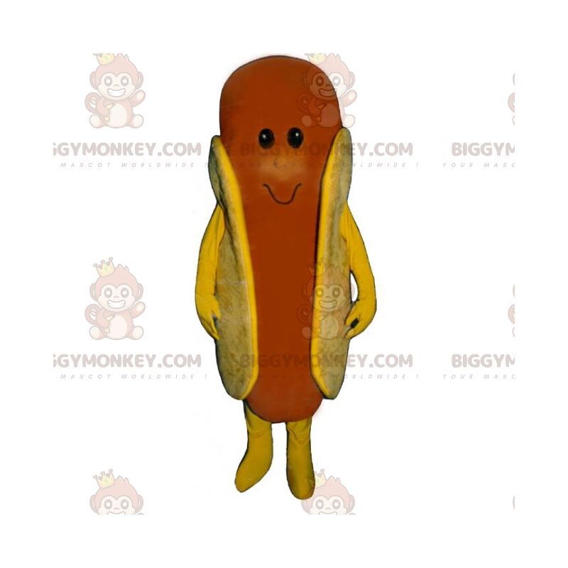 Hot Dog BIGGYMONKEY™ Mascot Costume with Smiling Face - Hot Dog BIGGYMONKEY™ Mascot Costume with Smiling Face -