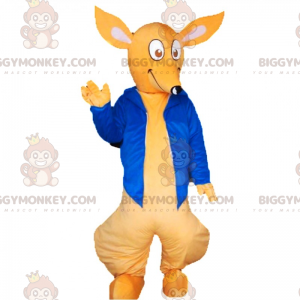 Kangaroo BIGGYMONKEY™ maskottiasu sinisellä takilla - Kenguru-maskotit - BIGGYMONKEY_015906 - BiggyMonkey.com