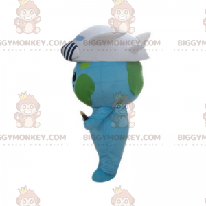Earth BIGGYMONKEY™ Mascot Costume with Airplane Hat -