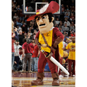 Musketeer BIGGYMONKEY™ Mascot Costume in Traditional Red and