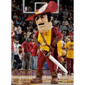 Musketeer BIGGYMONKEY™ Mascot Costume in Traditional Red and