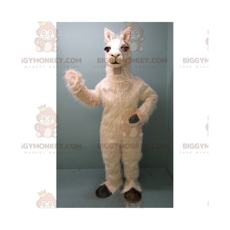 Costume mascotte BIGGYMONKEY™ con lama bianca e gambe nere - Costume mascotte BIGGYMONKEY™ con lama bianca e gambe nere -
