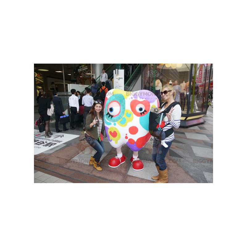 Giant White Tooth BIGGYMONKEY™ Maskottchen-Kostüm mit Farben befleckt - Nicht klassifizierte Maskottchen - BiggyMonkey.com