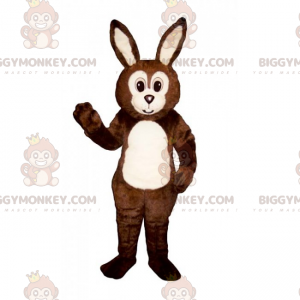 Rond gezicht konijn BIGGYMONKEY™ mascottekostuum -