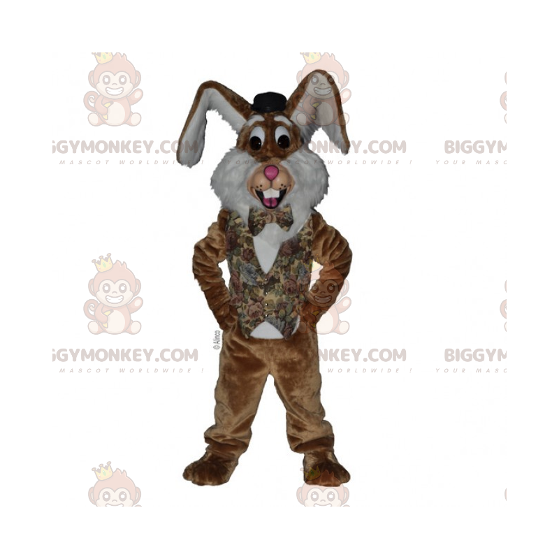 Fantasia de mascote de coelho orelhudo grande BIGGYMONKEY™ –