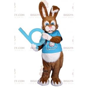 Κοστούμι μασκότ Blue Eyed Bunny BIGGYMONKEY™ με μπλουζάκι - Μασκότ κουνελιού - BIGGYMONKEY_015933 - BiggyMonkey.com