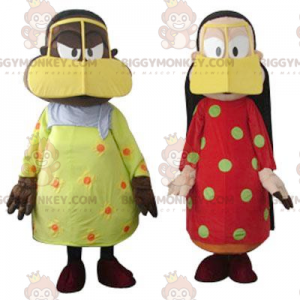 2 BIGGYMONKEY™s mascot of very colorful oriental women -