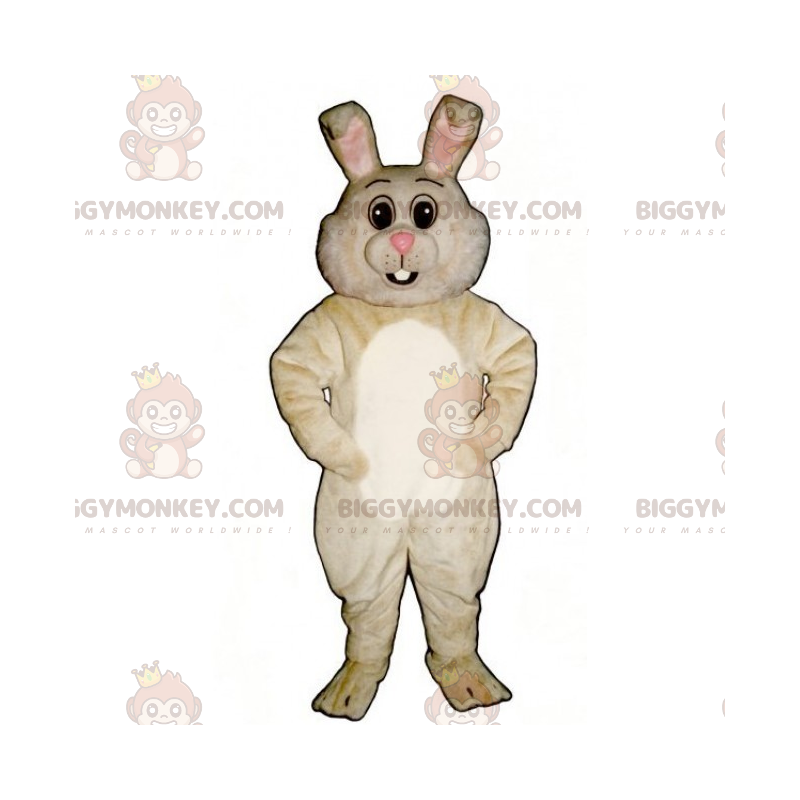 Costume de mascotte BIGGYMONKEY™ de lapin beige et ventre blanc Costume de mascotte BIGGYMONKEY™ de lapin beige et ventre blanc