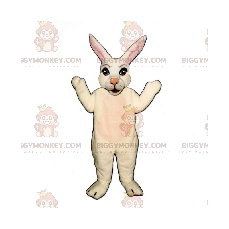 Fantasia de mascote de coelho branco nariz rosa BIGGYMONKEY™ –