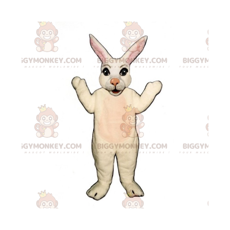 Pink Nosed White Rabbit BIGGYMONKEY™ maskotkostume - Kanin maskot - BIGGYMONKEY_015941 - BiggyMonkey.com