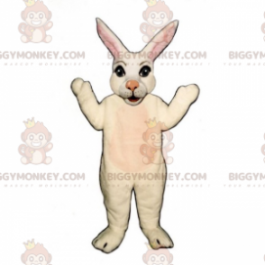 Fantasia de mascote de coelho branco nariz rosa BIGGYMONKEY™ –