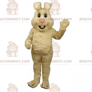 Pink Nosed Beige Bunny BIGGYMONKEY™ Mascot Costume -