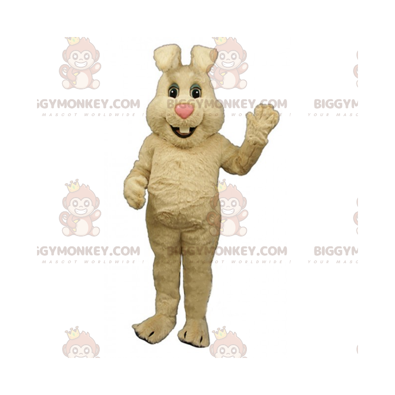 Pink Nosed Beige Bunny BIGGYMONKEY™ Mascot Costume - Pink Nosed Beige Bunny BIGGYMONKEY™ Mascot Costume -
