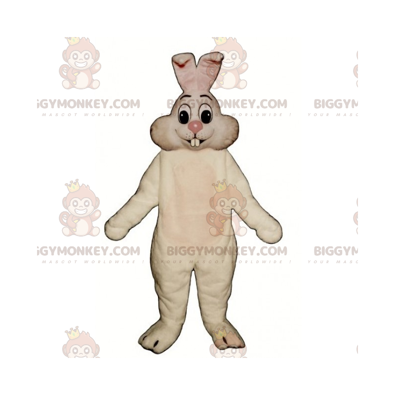 Fantasia de mascote de coelho branco nariz rosa BIGGYMONKEY™ –
