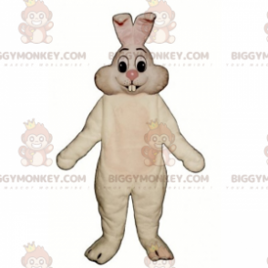 Rosa neset hvit kanin BIGGYMONKEY™ maskotkostyme - Kanin maskot - BIGGYMONKEY_015943 - BiggyMonkey.com