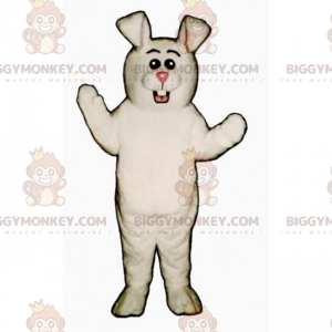 BIGGYMONKEY™ Mascot Costume White Rabbit With Pink Nose And