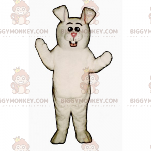 Fantasia de mascote BIGGYMONKEY™ Coelho branco com nariz rosa e