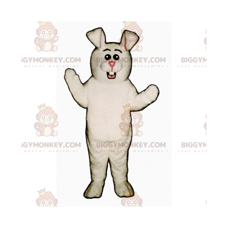 BIGGYMONKEY™ Mascot Costume White Rabbit With Pink Nose And